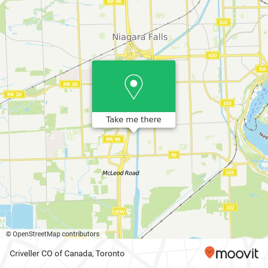 Criveller CO of Canada map