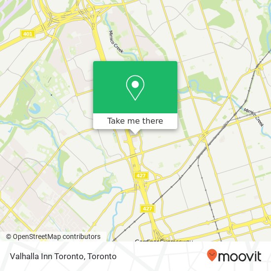 Valhalla Inn Toronto map