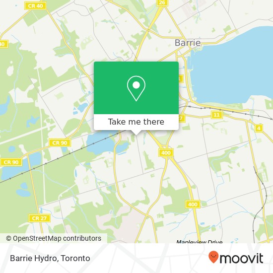 Barrie Hydro map