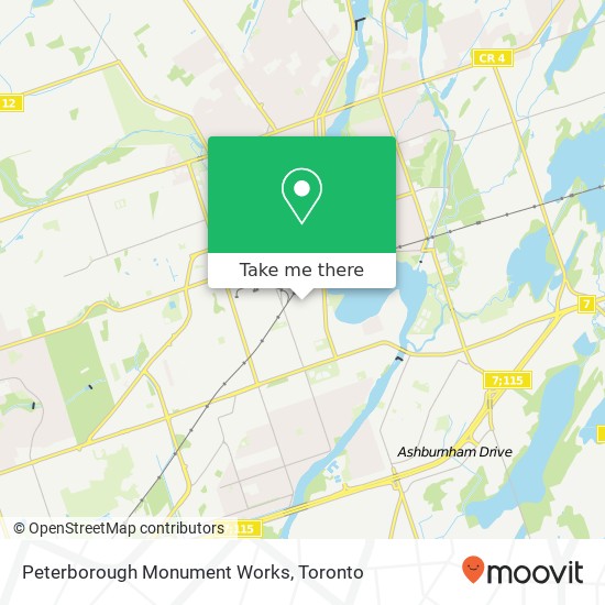 Peterborough Monument Works map