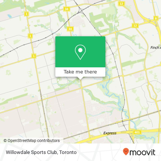 Willowdale Sports Club map