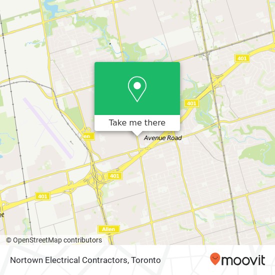Nortown Electrical Contractors map