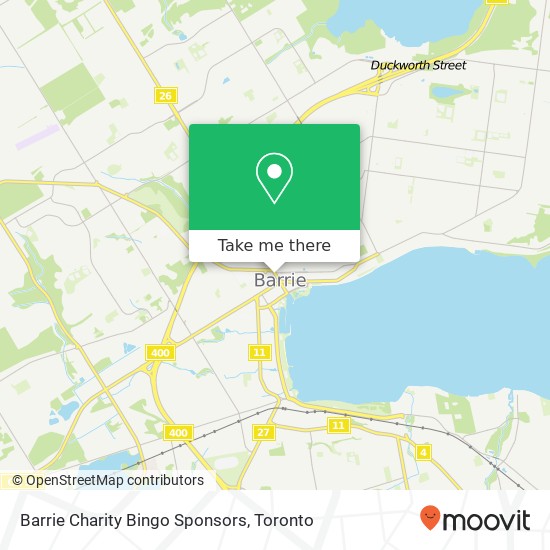 Barrie Charity Bingo Sponsors map