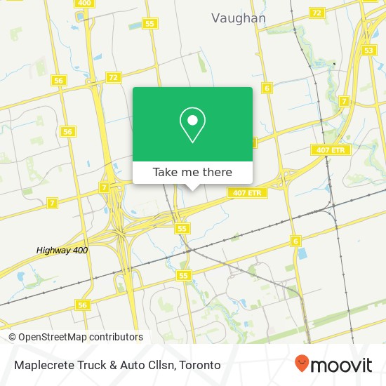 Maplecrete Truck & Auto Cllsn map
