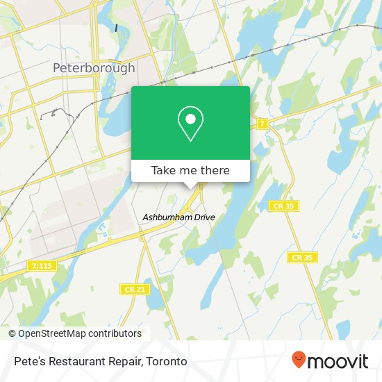 Pete's Restaurant Repair map