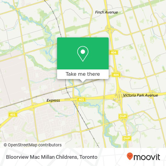 Bloorview Mac Millan Childrens map