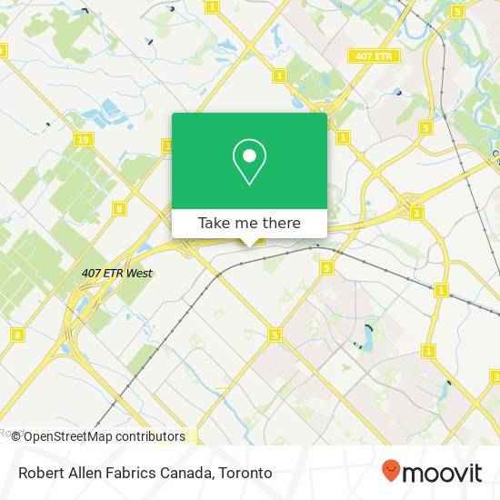 Robert Allen Fabrics Canada map