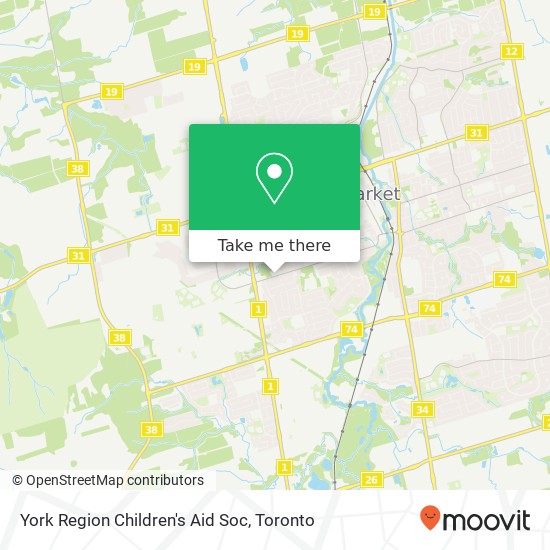 York Region Children's Aid Soc map
