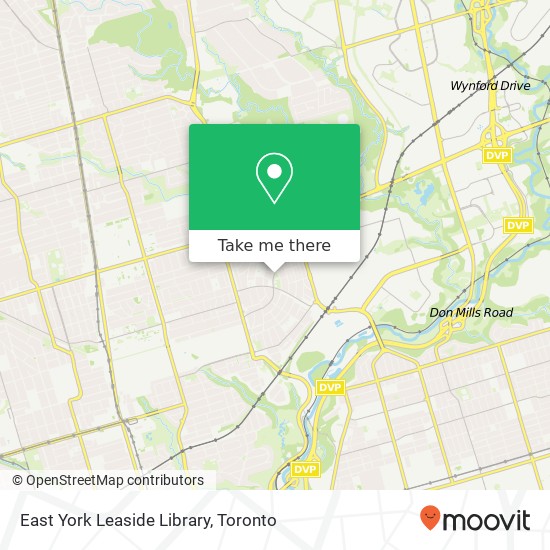 East York Leaside Library map