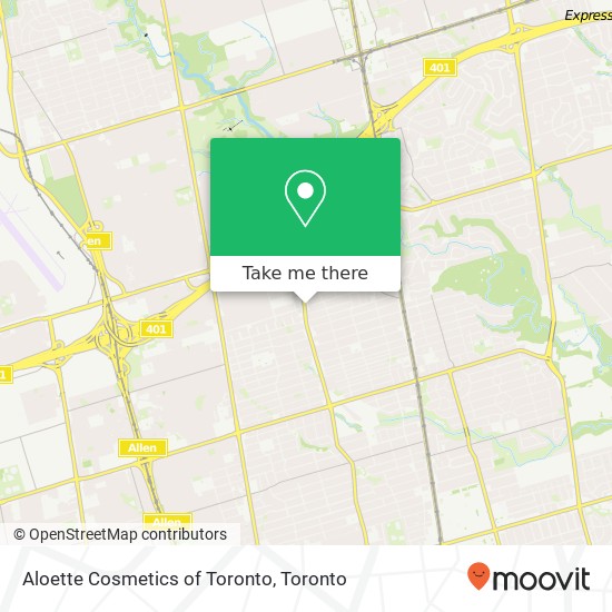 Aloette Cosmetics of Toronto map