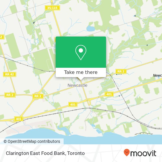 Clarington East Food Bank map