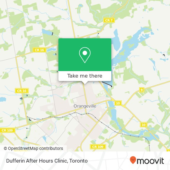 Dufferin After Hours Clinic map