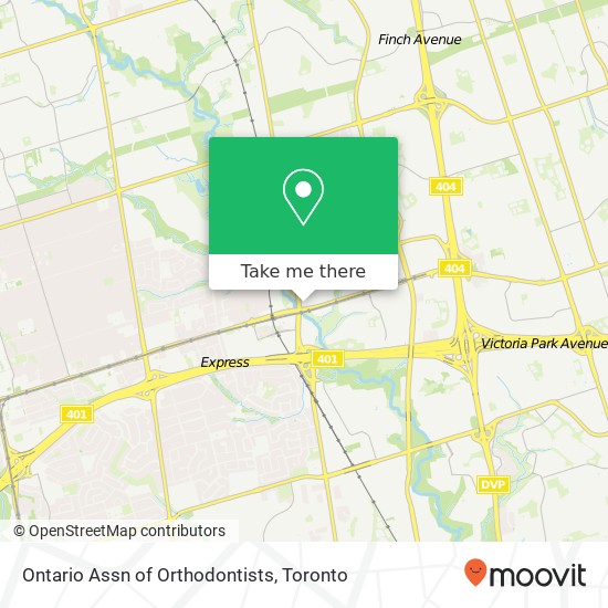 Ontario Assn of Orthodontists map