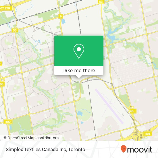 Simplex Textiles Canada Inc map