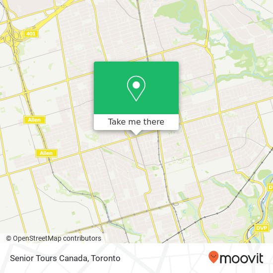 Senior Tours Canada map