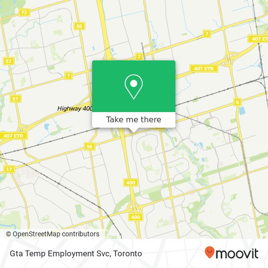 Gta Temp Employment Svc map