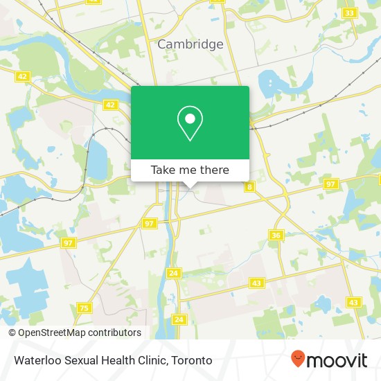 Waterloo Sexual Health Clinic map