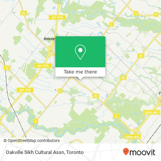 Oakville Sikh Cultural Assn map