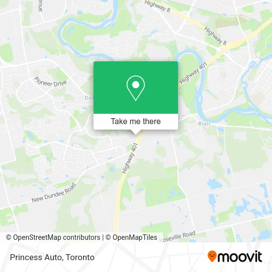Princess Auto map