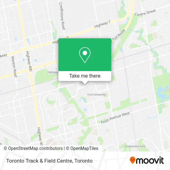 Toronto Track & Field Centre map