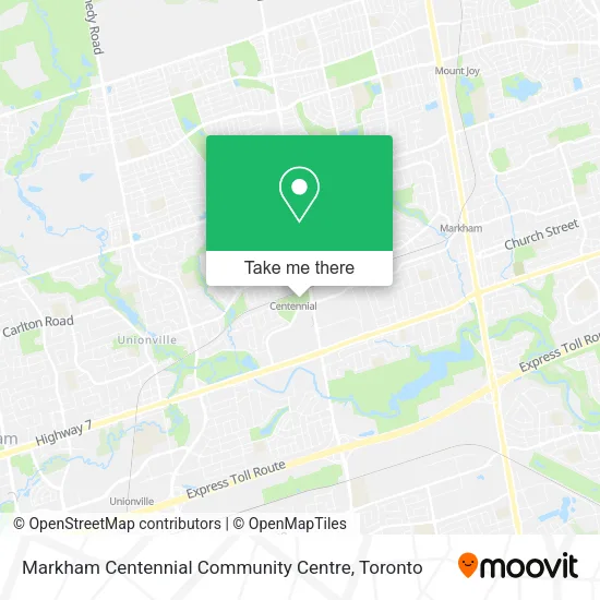 Markham Centennial Community Centre map