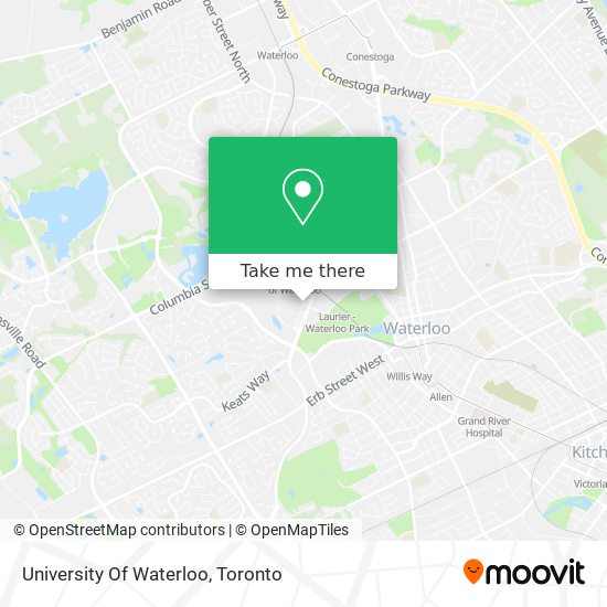 University Of Waterloo map