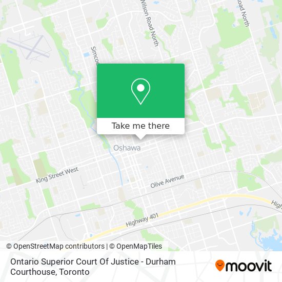 Ontario Superior Court Of Justice - Durham Courthouse map