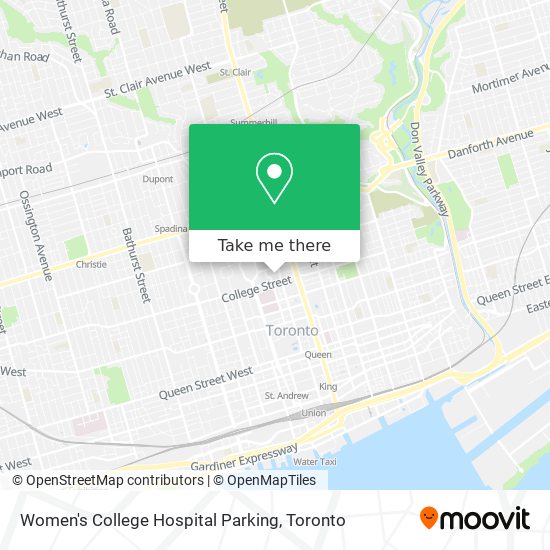 Women's College Hospital Parking map