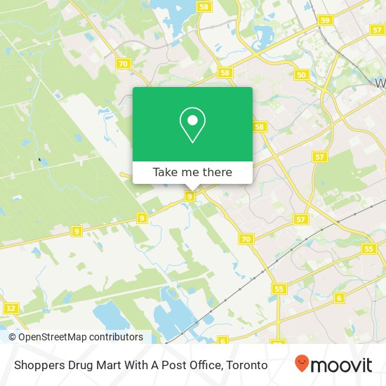 Shoppers Drug Mart With A Post Office map