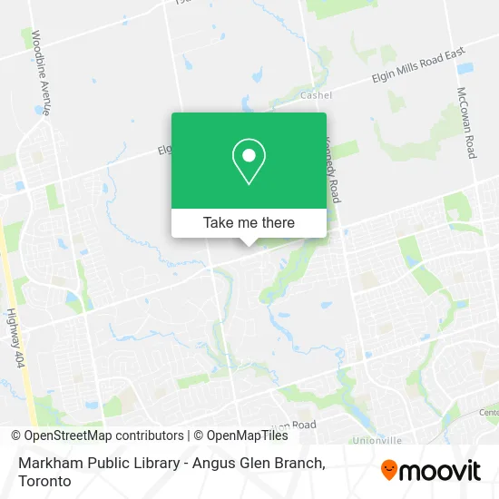 Markham Public Library - Angus Glen Branch map