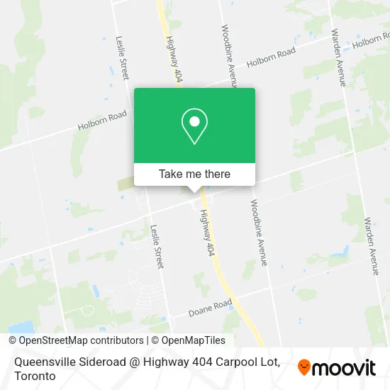Queensville Sideroad @ Highway 404 Carpool Lot map