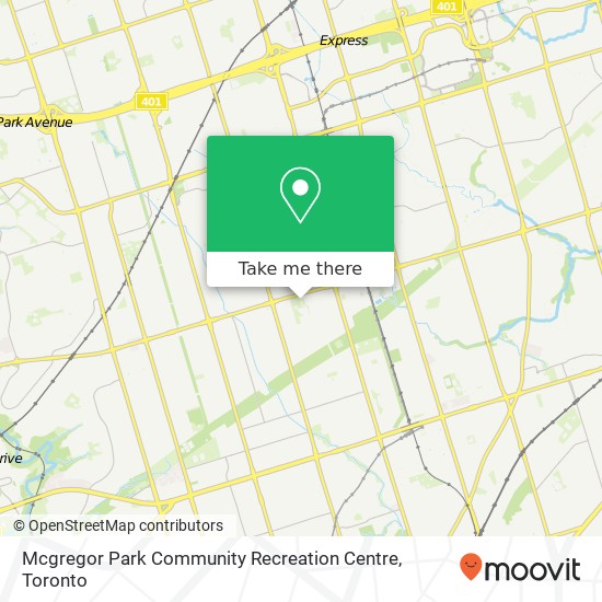 Mcgregor Park Community Recreation Centre map