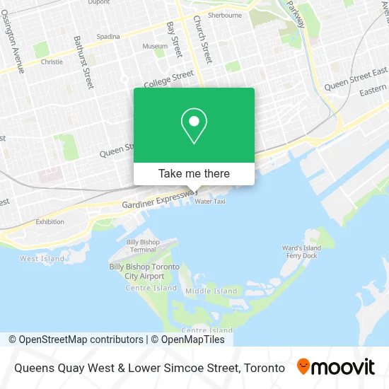 Queens Quay West & Lower Simcoe Street map