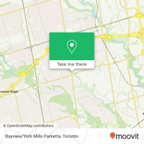Bayview/York Mills Parkette map