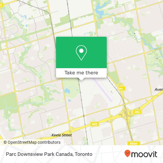 Parc Downsview Park Canada map