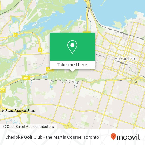 Chedoke Golf Club - the Martin Course plan