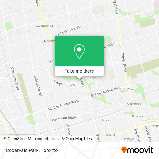 Cedarvale Park map