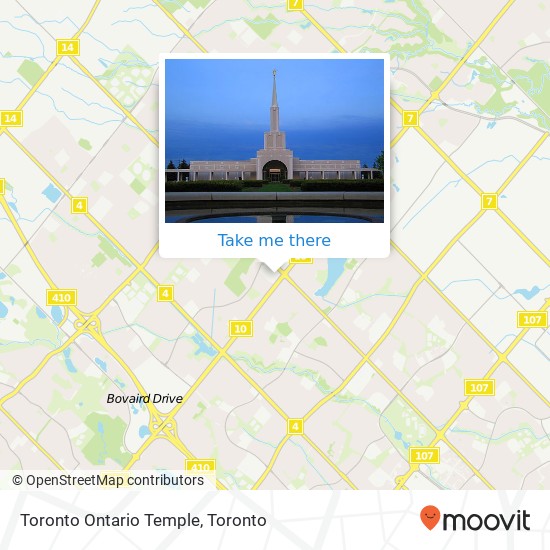 Toronto Ontario Temple map