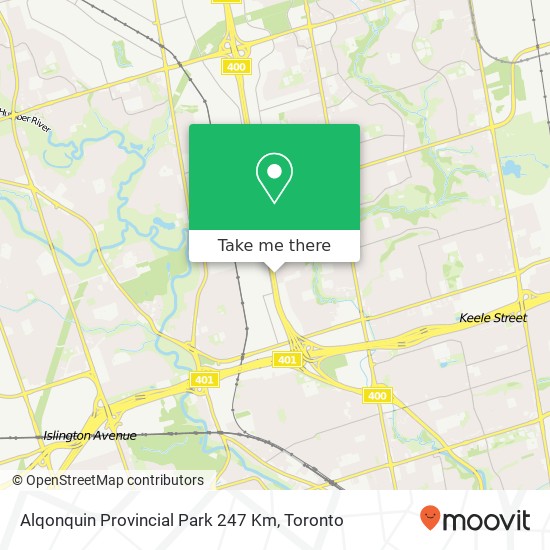 Alqonquin Provincial Park 247 Km map