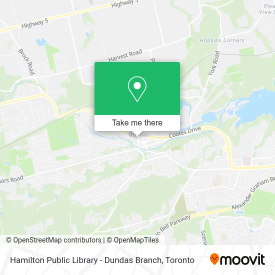 Hamilton Public Library - Dundas Branch map