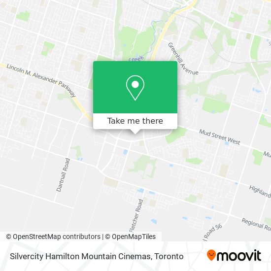 Silvercity Hamilton Mountain Cinemas map