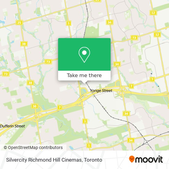 Silvercity Richmond Hill Cinemas map