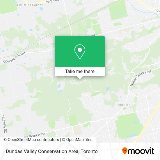 Dundas Valley Conservation Area map