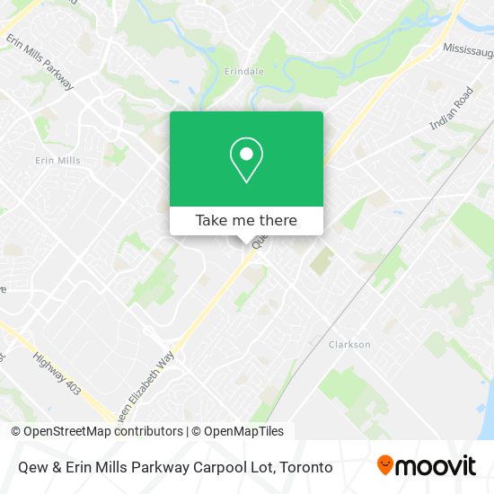 Qew & Erin Mills Parkway Carpool Lot map