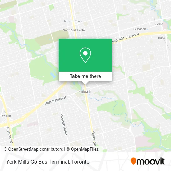 York Mills Go Bus Terminal map