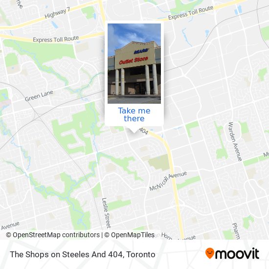 The Shops on Steeles And 404 map