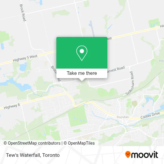 Tew's Waterfall map