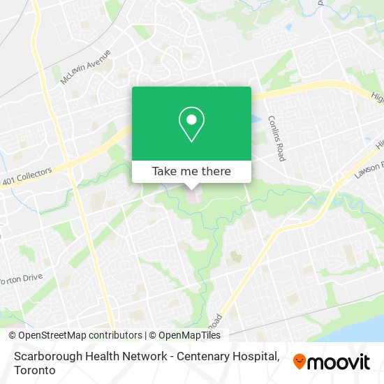 Scarborough Health Network - Centenary Hospital map