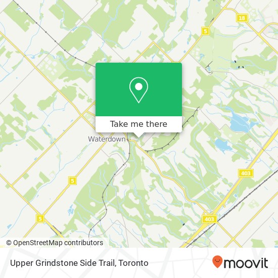 Upper Grindstone Side Trail map