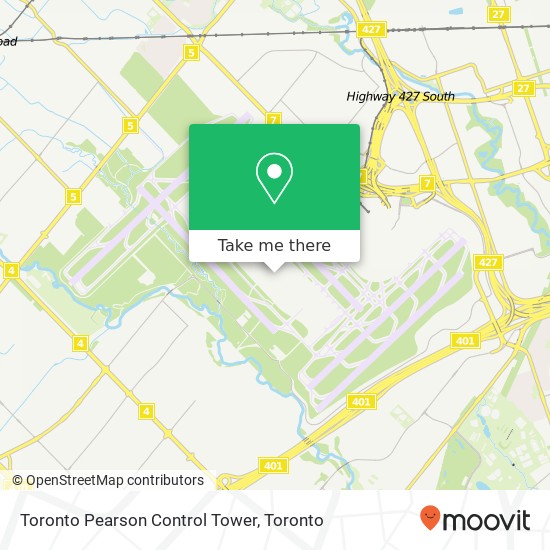 Toronto Pearson Control Tower map